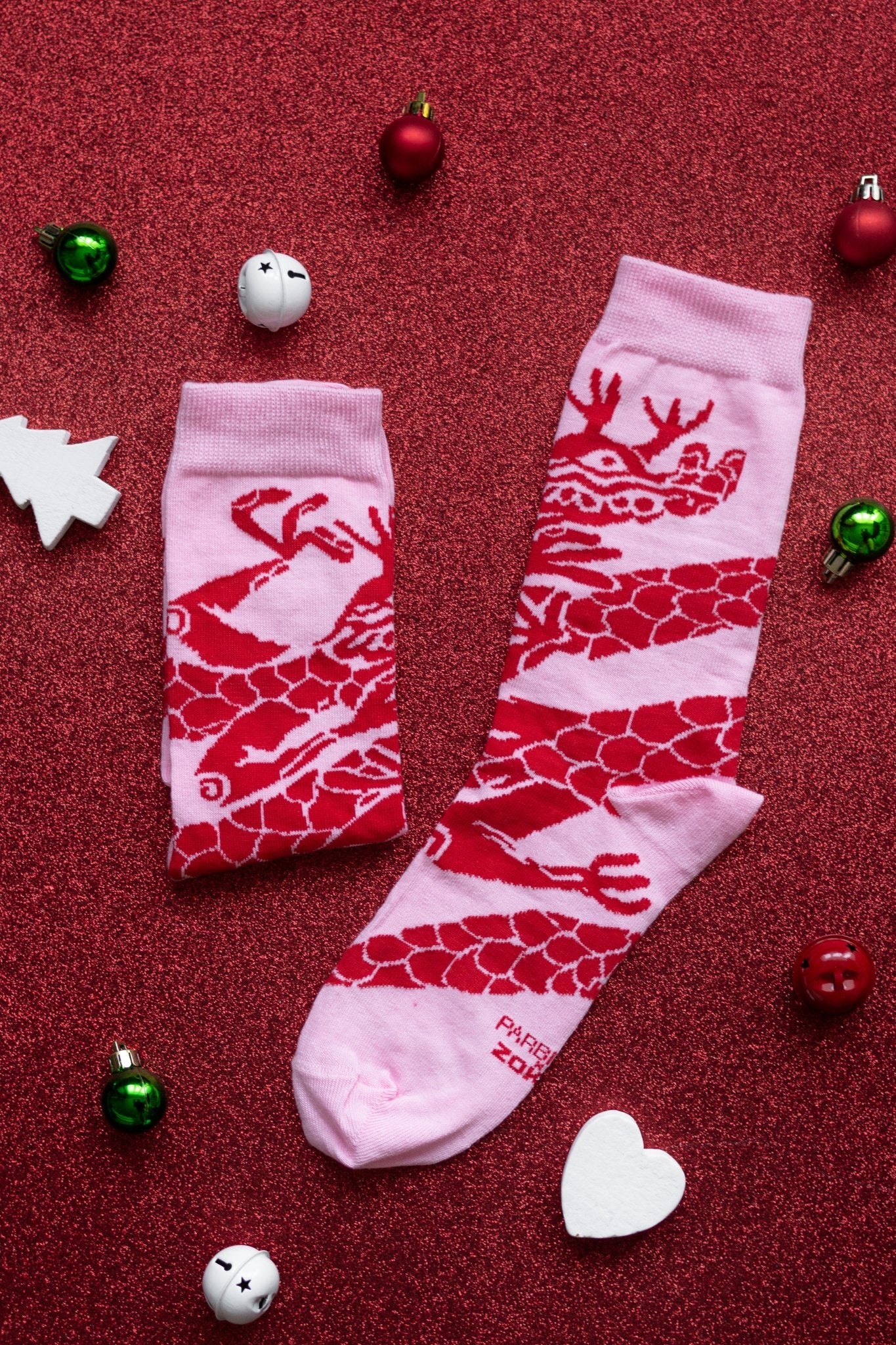 Pink Fantasy Dragon socks